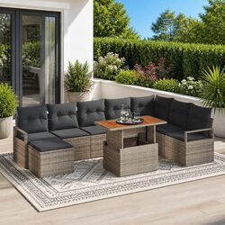 Your New Favorite Garden Sofa Set: 9 Pieces in Grey