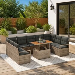 Your Perfect 10-Piece Grey Rattan Sofa Set Awaits