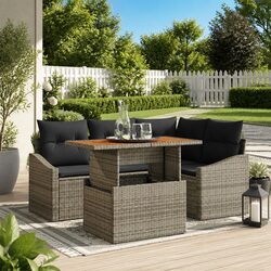 Create Your Outdoor Retreat with 5pcs Sofa Set Grey