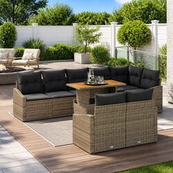 Friendly Approach to Your New 9-Piece Grey Garden Sofa Set