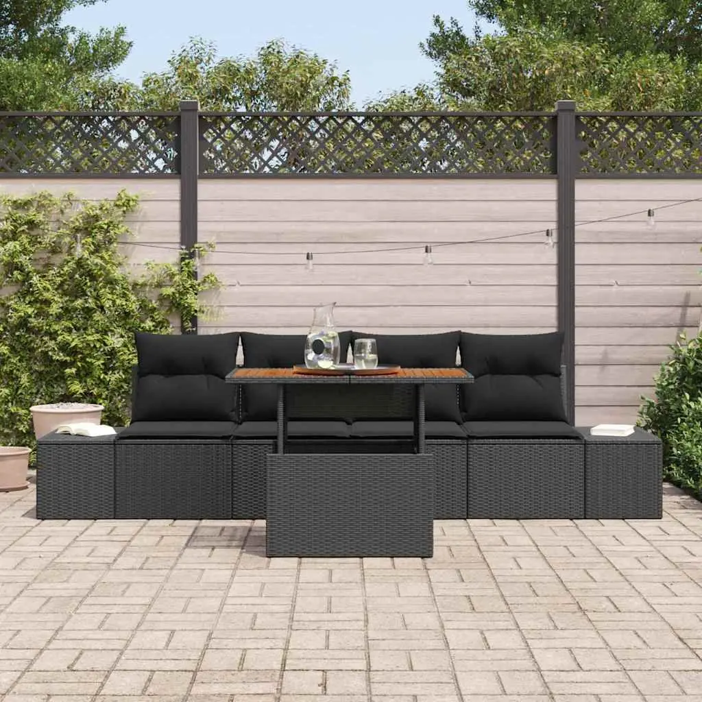 Garden Sofa Set 5 Piece Outdoor Furniture Patio Lounge with Storage Black