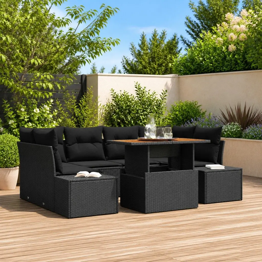 Garden Sofa Set Modular Outdoor Furniture 7 Piece with Storage