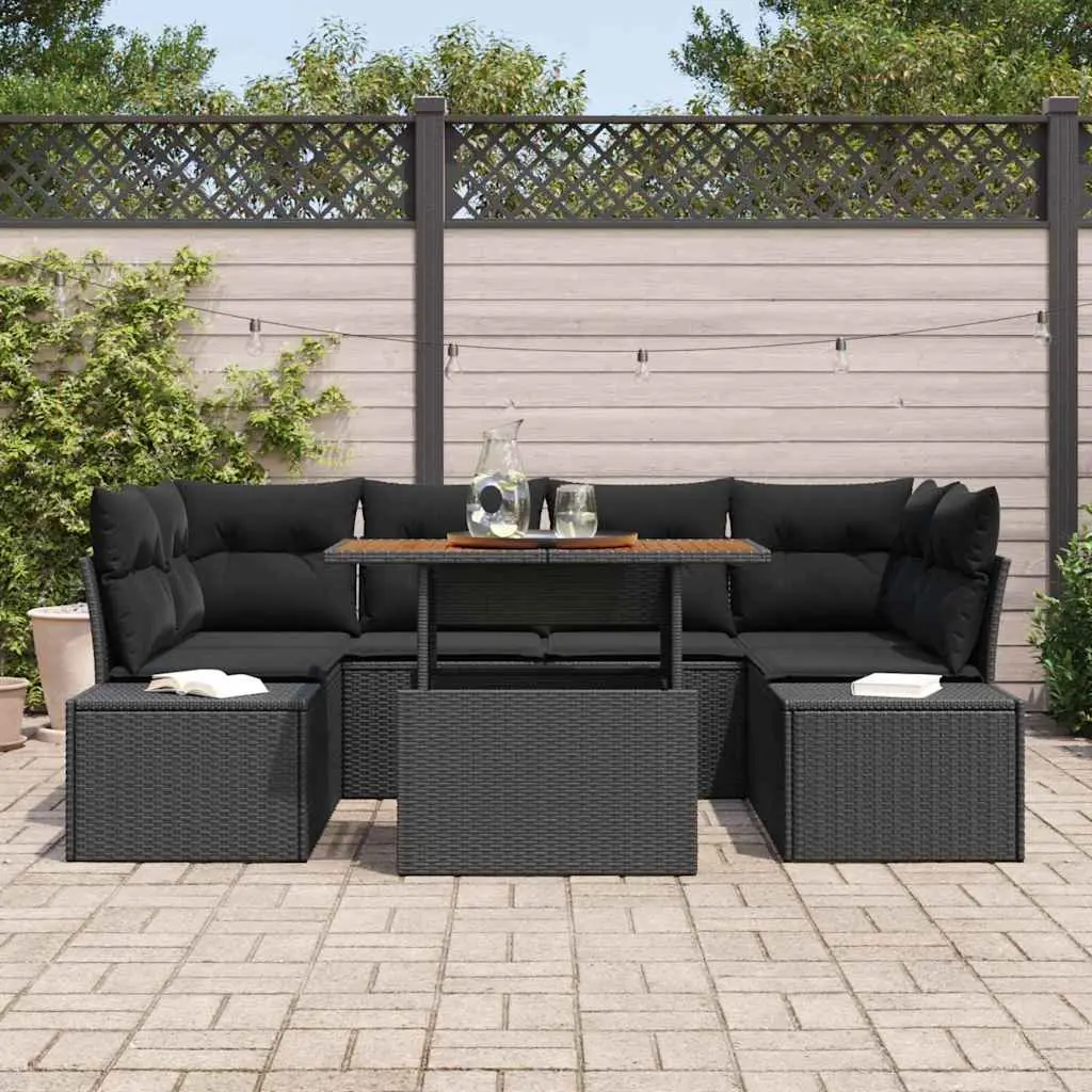 Garden Sofa Set Modular Outdoor Furniture 7 Piece with Storage