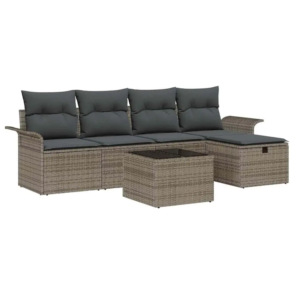 6-Piece Grey Sofa Set for Outdoor Enjoyment