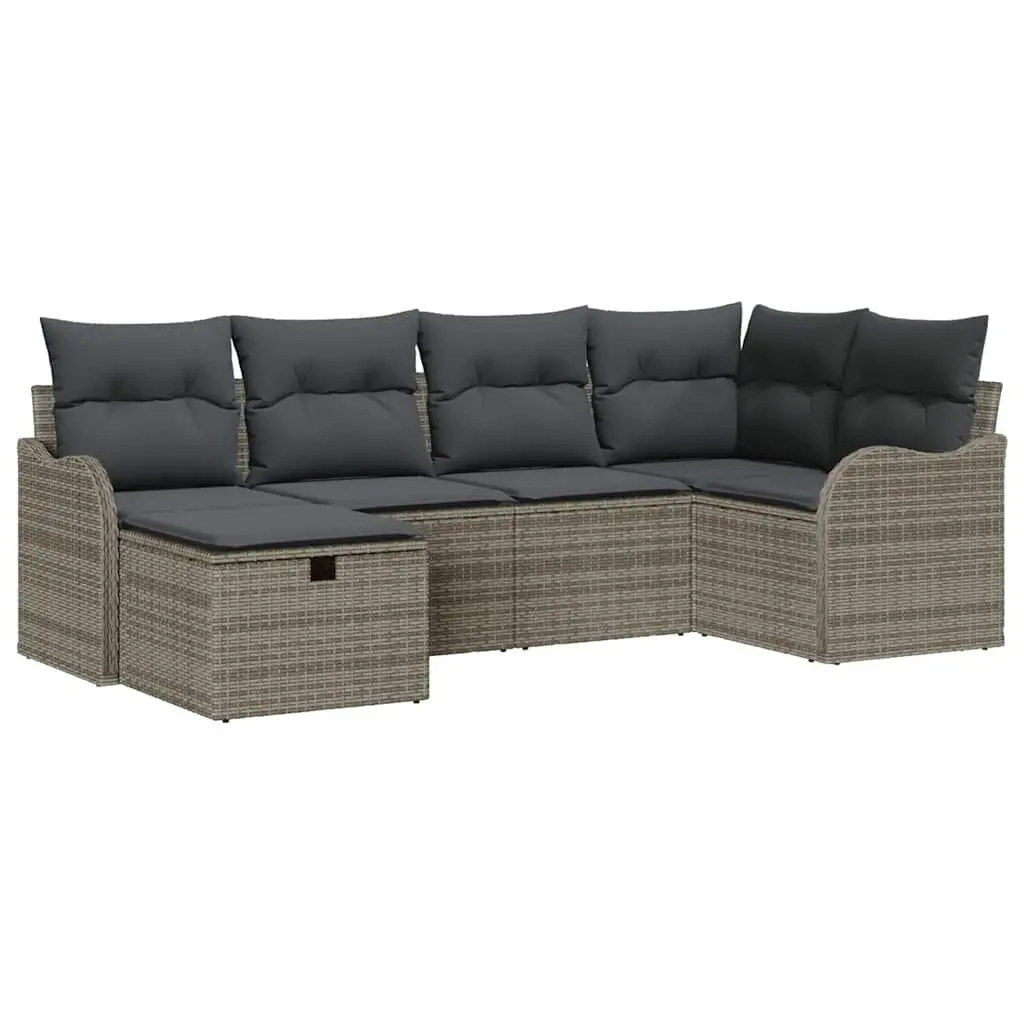 6 Piece Grey Sofa Set