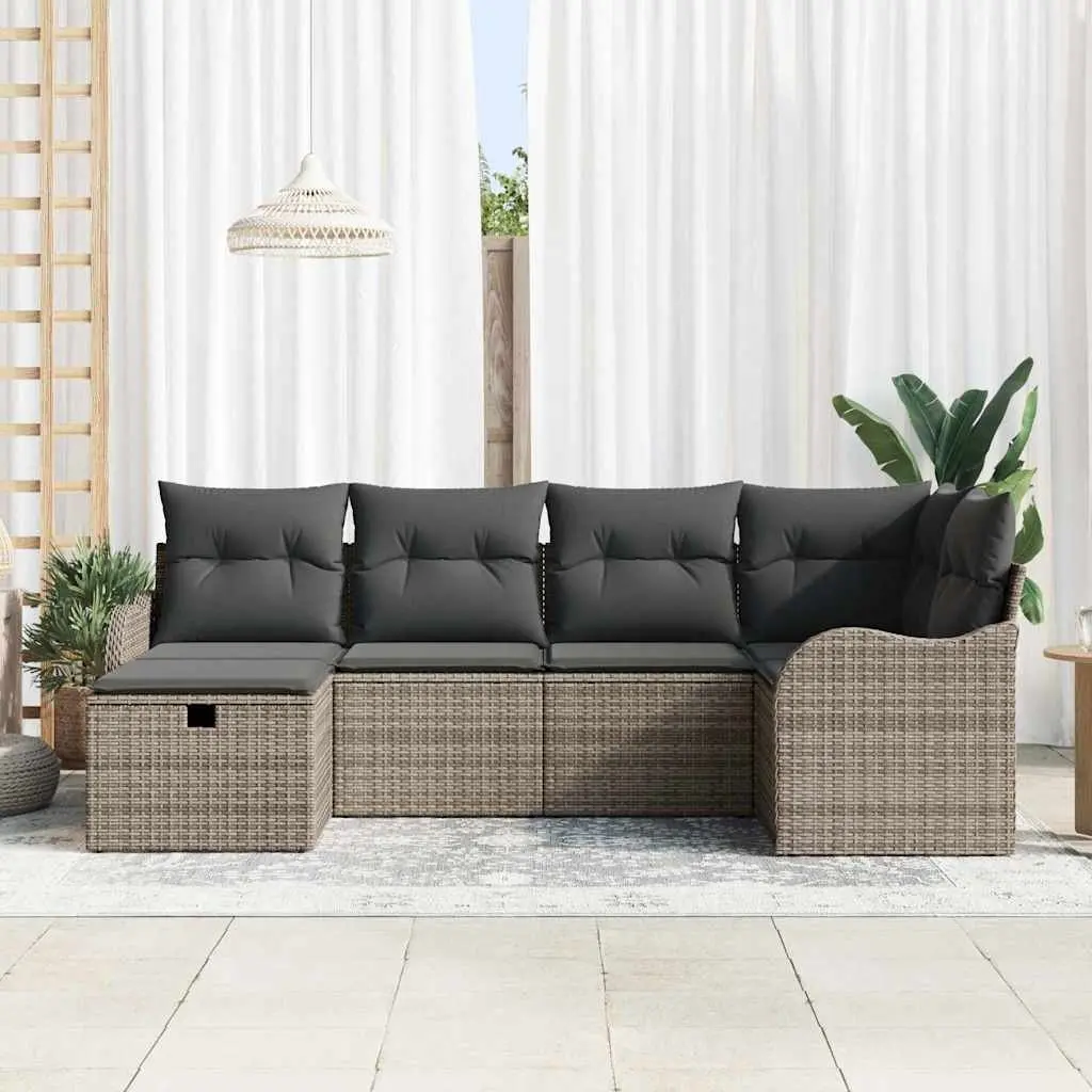 6 Piece Grey Sofa Set