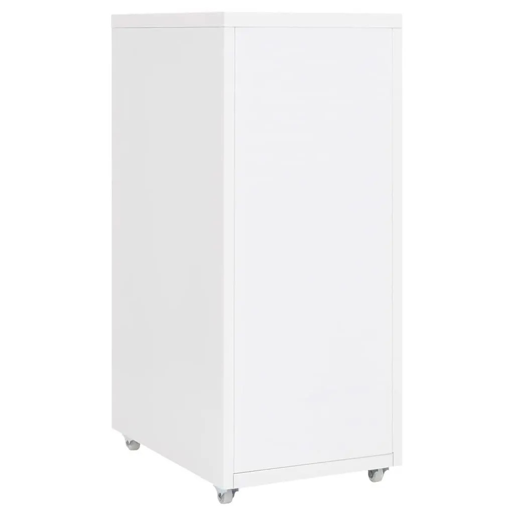 Metal Filing Cabinet Mobile Organizer 5 Drawer White 28W x 41D x 69H cm