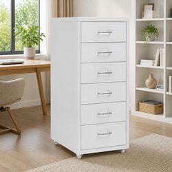 Organize Your Workspace with a 6-Drawer Mobile File Cabinet