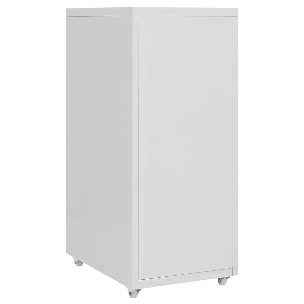 Mobile File Cabinet Grey Metal 6 Drawers Office Storage Organizer