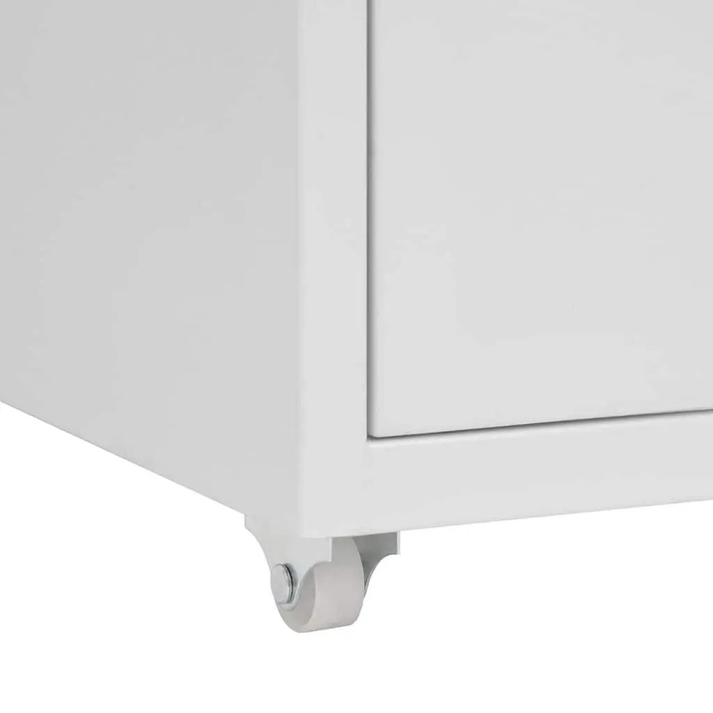 Mobile File Cabinet Grey Metal 6 Drawers Office Storage Organizer