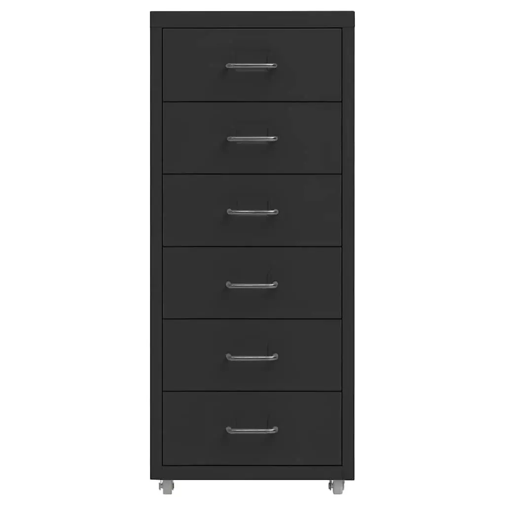 Mobile Filing Cabinet Metal 6 Drawer Office Organizer with Wheels