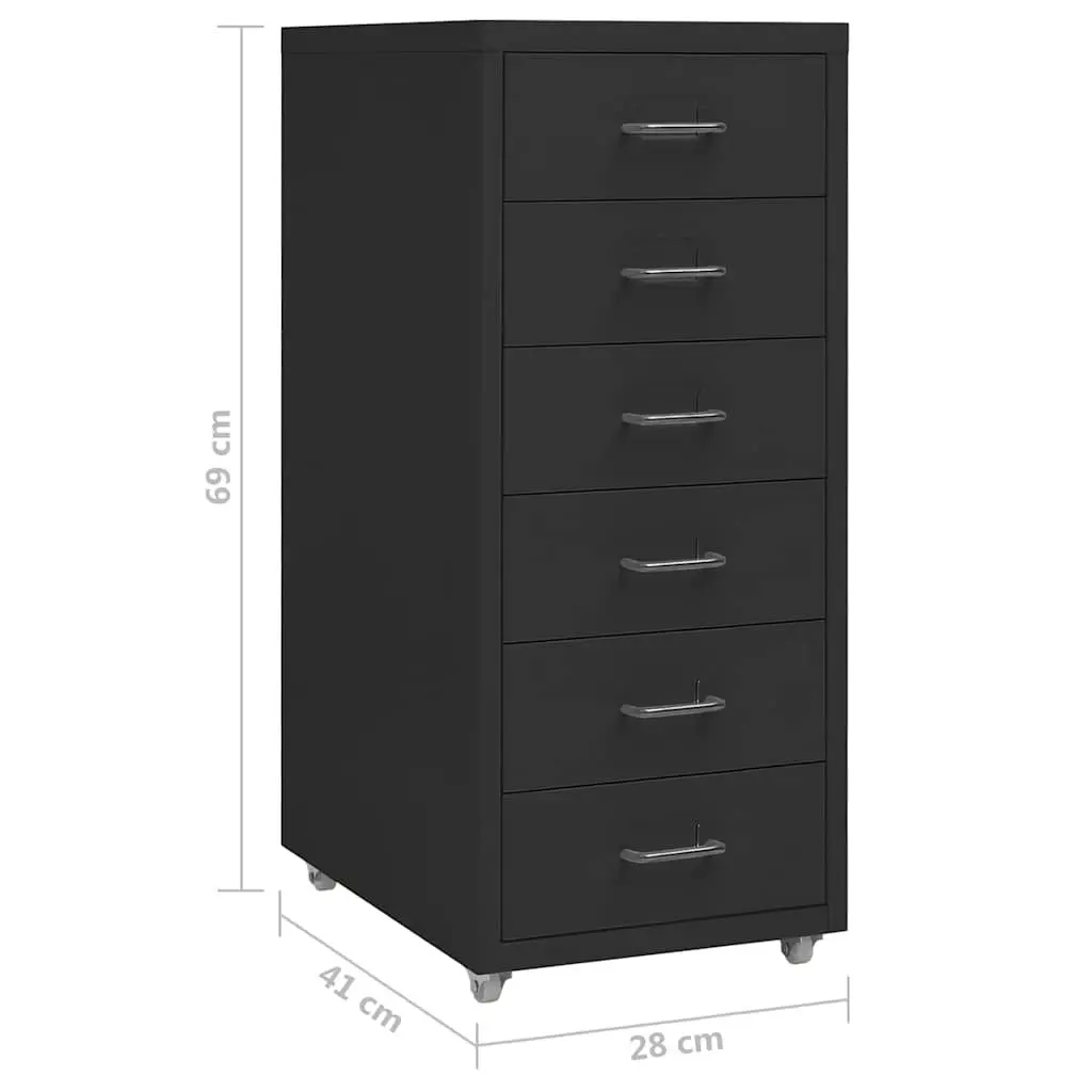 Mobile Filing Cabinet Metal 6 Drawer Office Organizer with Wheels