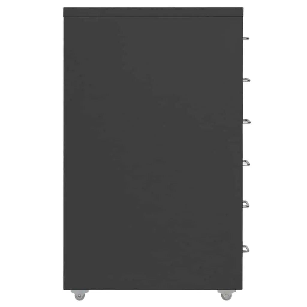 Mobile Filing Cabinet Metal 6 Drawer Anthracite