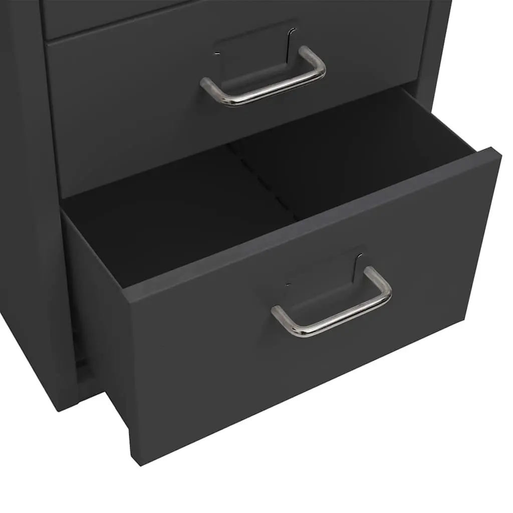 Mobile Filing Cabinet Metal 6 Drawer Anthracite