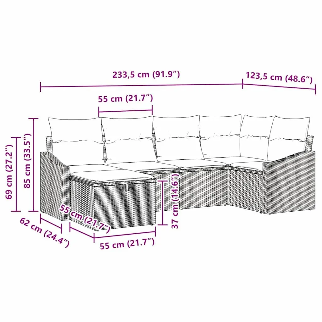 Outdoor 6-Piece Sofa Set