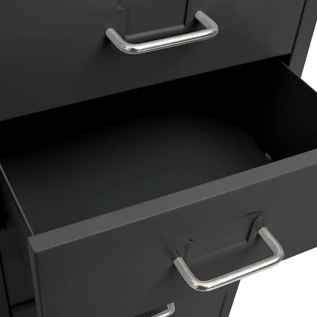 Mobile File Cabinet Metal 8 Drawer Anthracite with Wheels