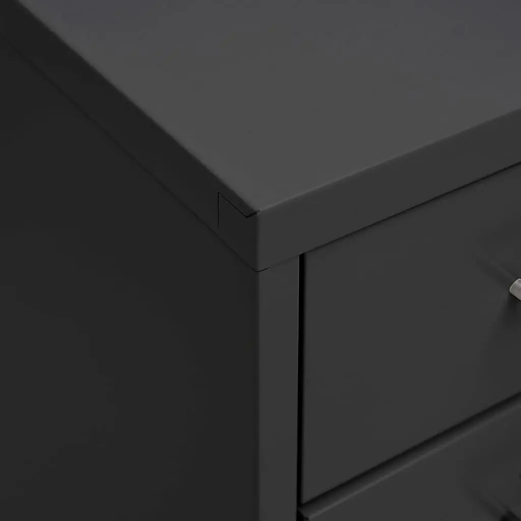 Mobile File Cabinet Metal 8 Drawer Anthracite with Wheels