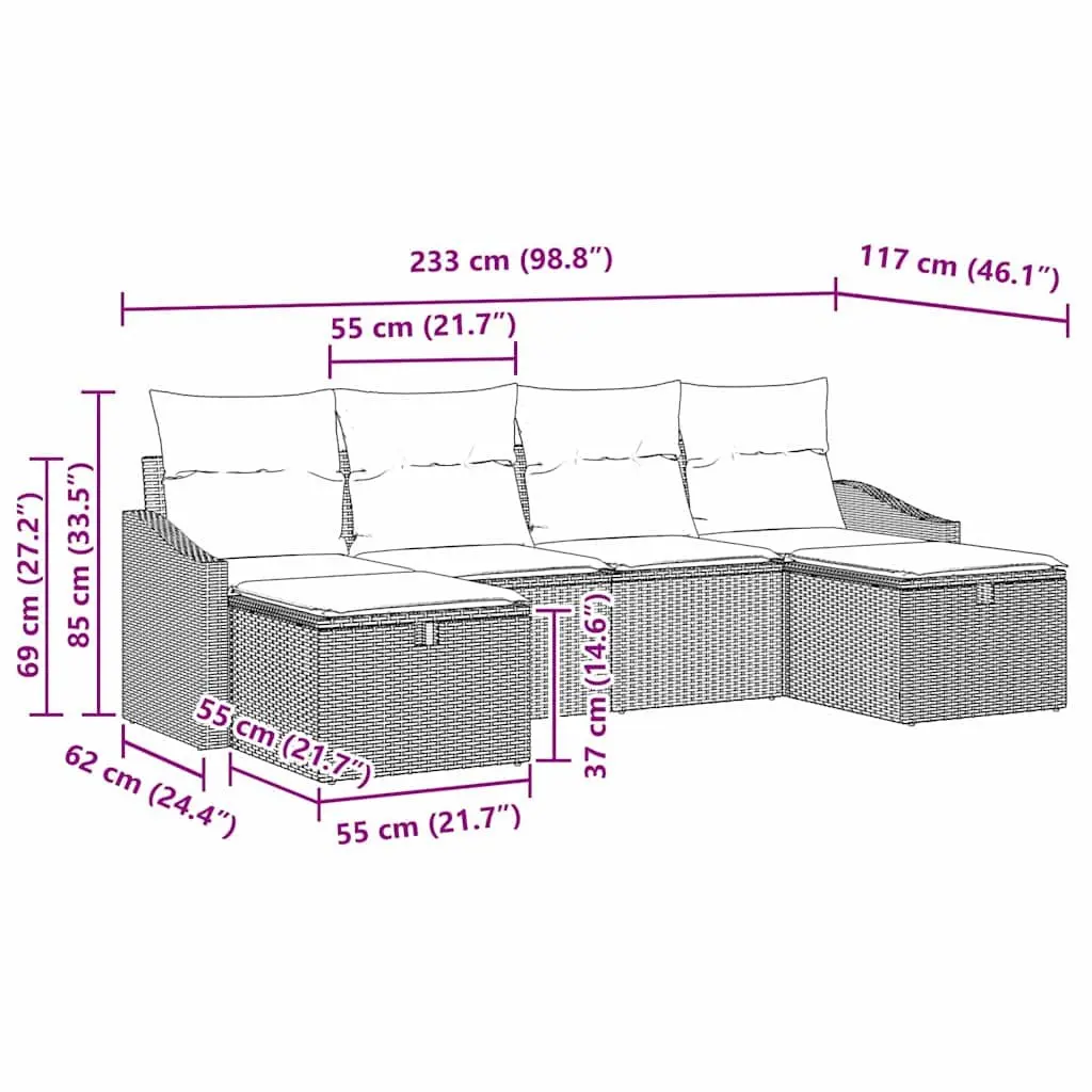 6-Piece Outdoor Sofa Set