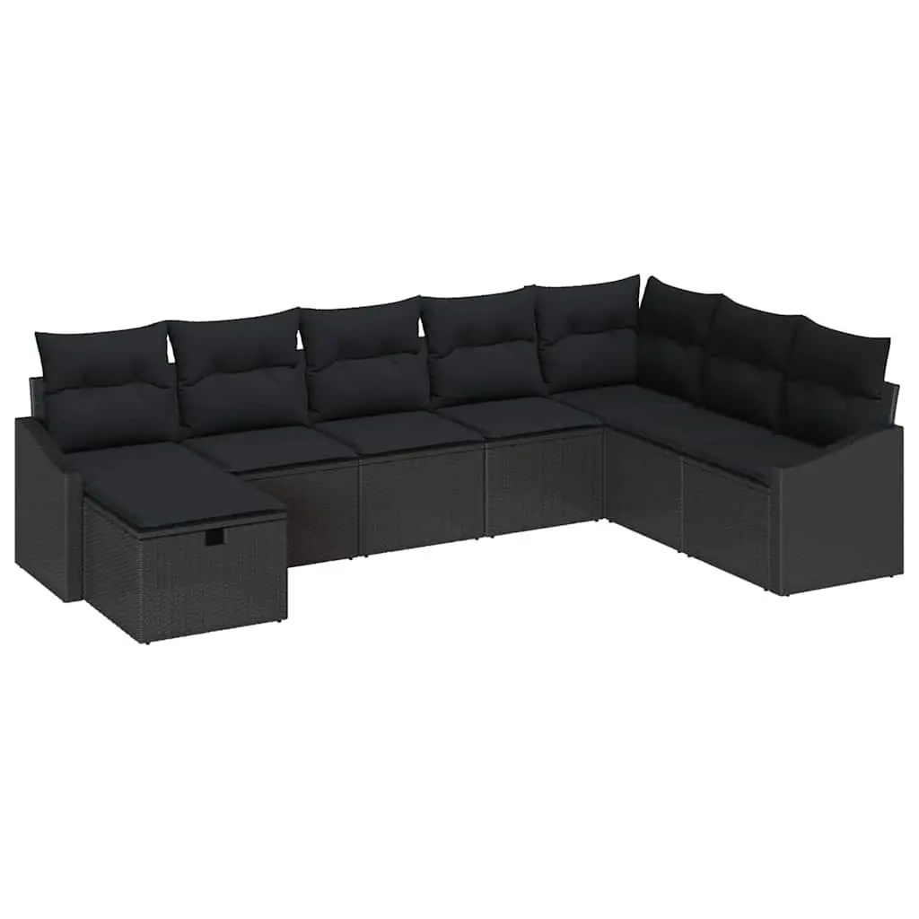 Modular Garden Sofa Set 8 Piece Poly Rattan Outdoor Lounge Grey