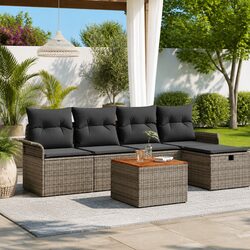 <<<TITLE>>> Your Outdoor Oasis: 6-Piece Grey Sofa Set for Relaxation