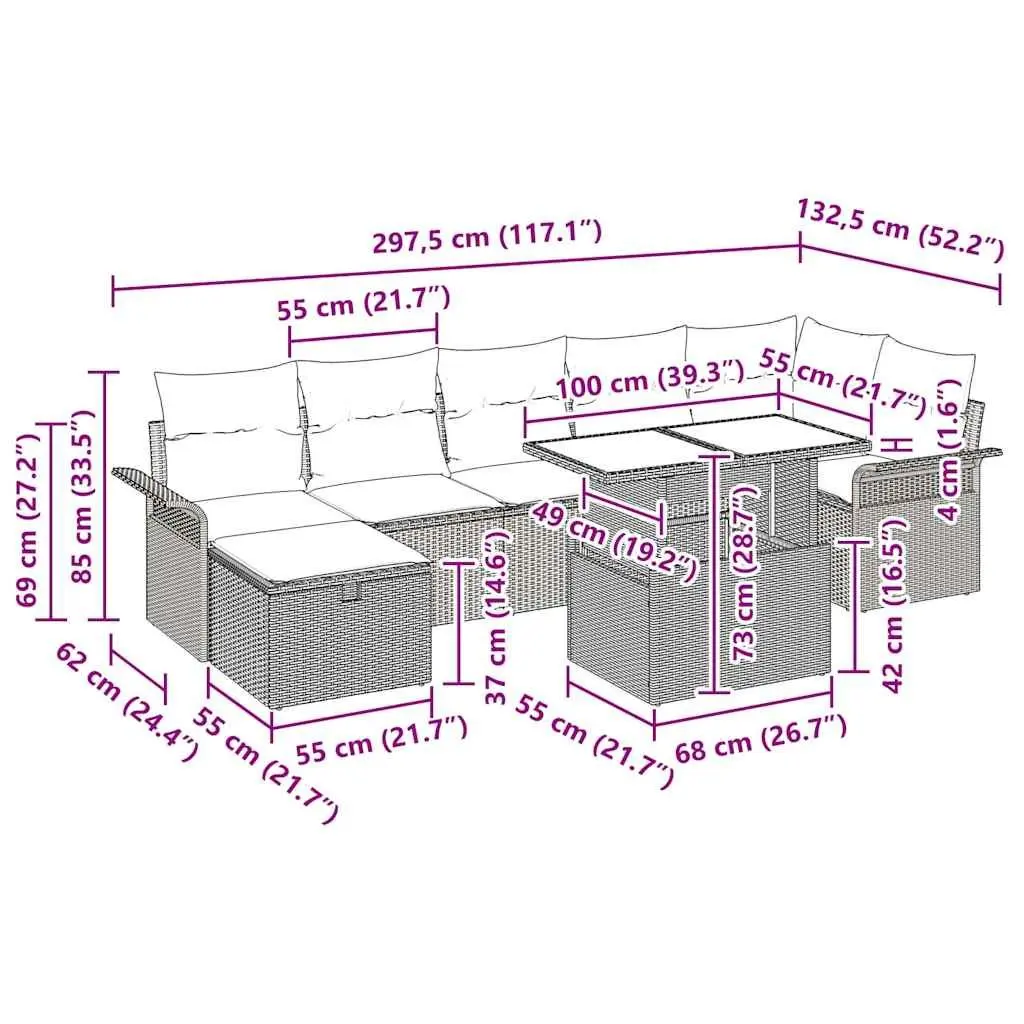 8-Piece Garden Sofa Set for Relaxation