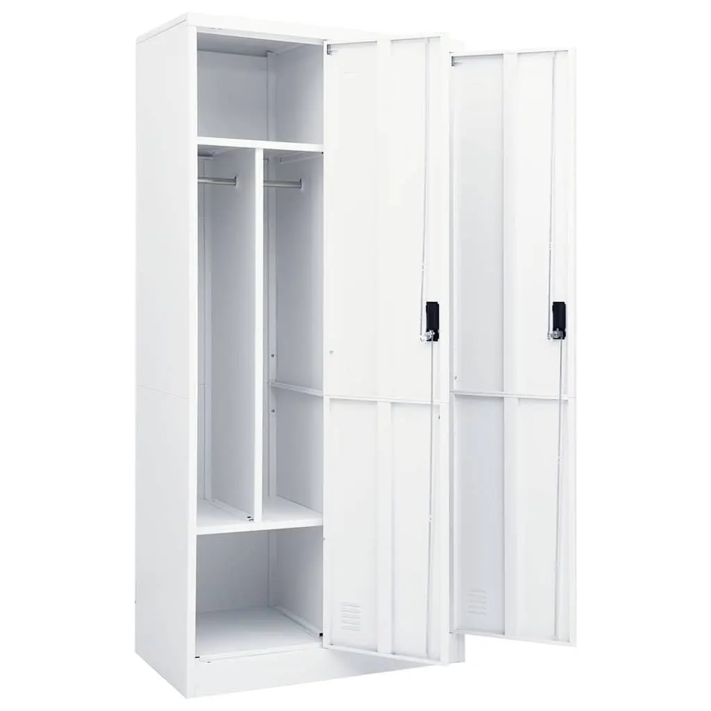 White Steel Wardrobe Cabinet for Home Storage