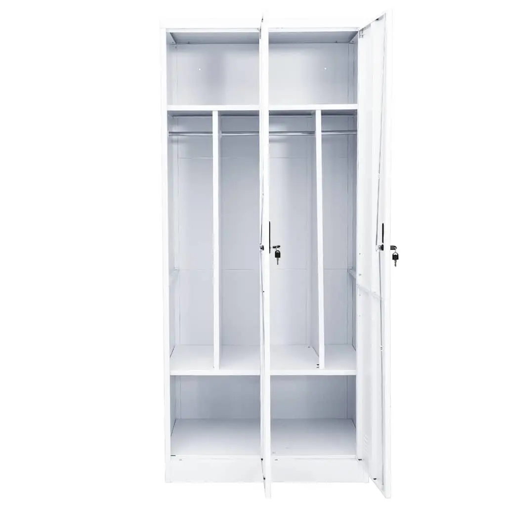 White Steel Wardrobe Cabinet for Home Storage