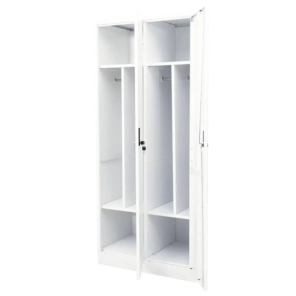 White Steel Wardrobe Cabinet for Home Storage