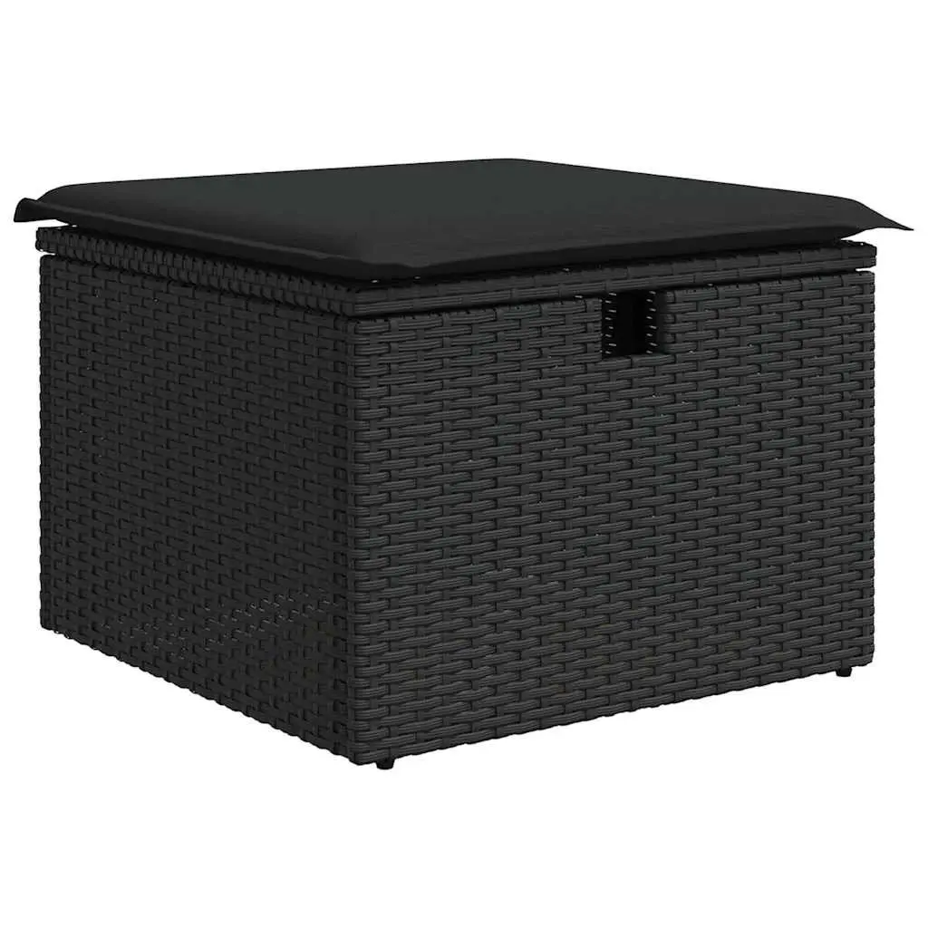 8-Piece Black Outdoor Sofa Set