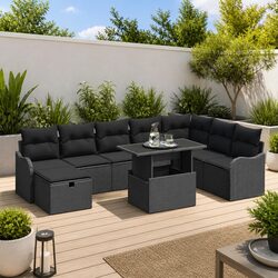 Friendly 9-Piece Modular Garden Sofa Set for You