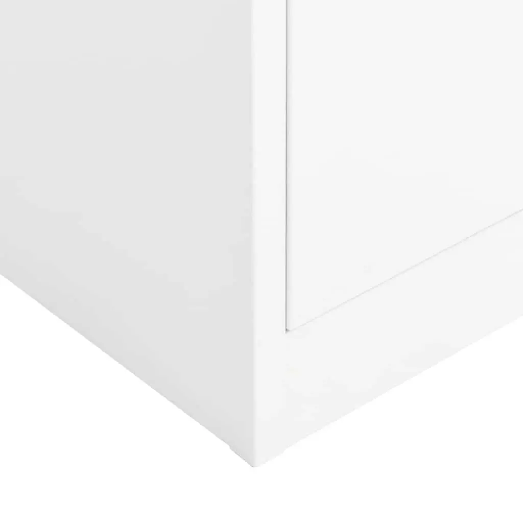 Steel Locker Cabinet 4 Shelf Storage Organiser Industrial Design White 90x40x180