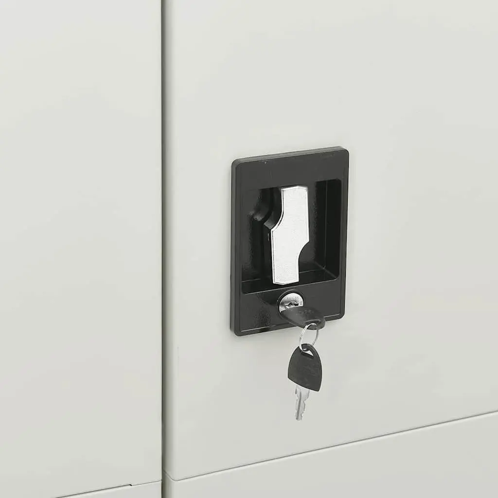 Steel Locker Cabinet Grey 4 Shelf Storage Organiser Industrial Design Home