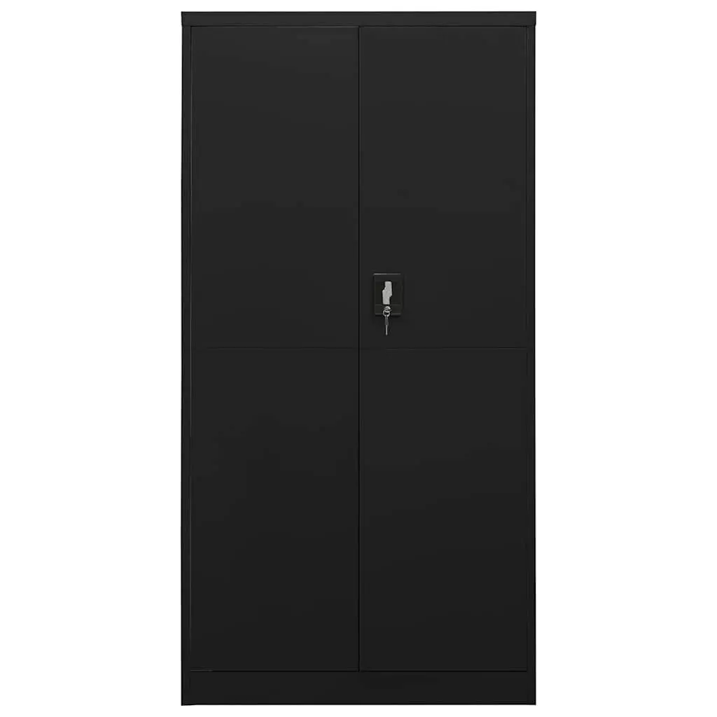 Steel Locker Cabinet Black 4 Shelves Storage Organiser