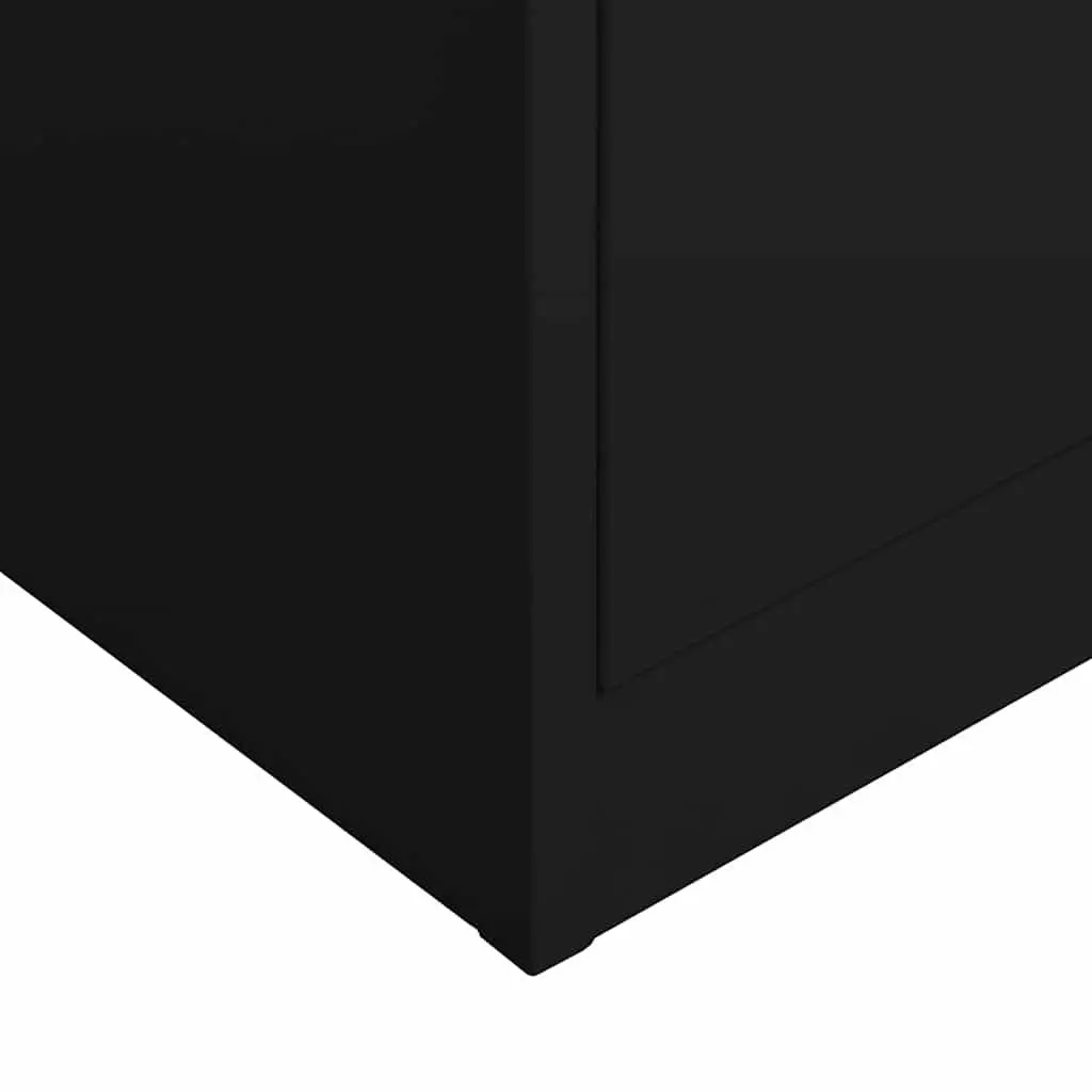 Steel Locker Cabinet Black 4 Shelves Storage Organiser