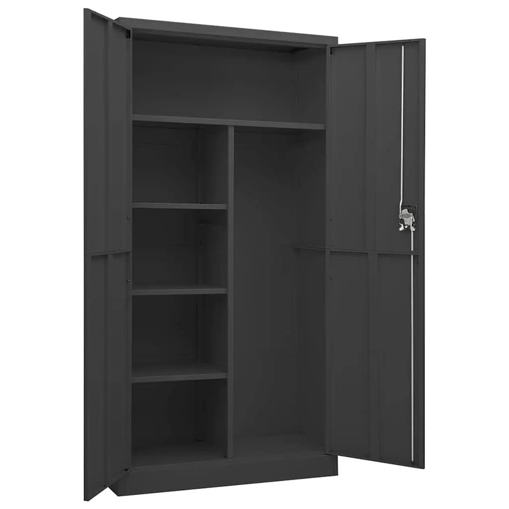 Industrial Steel Locker Cabinet 4-Shelf Storage Organiser Anthracite 90x40x180cm