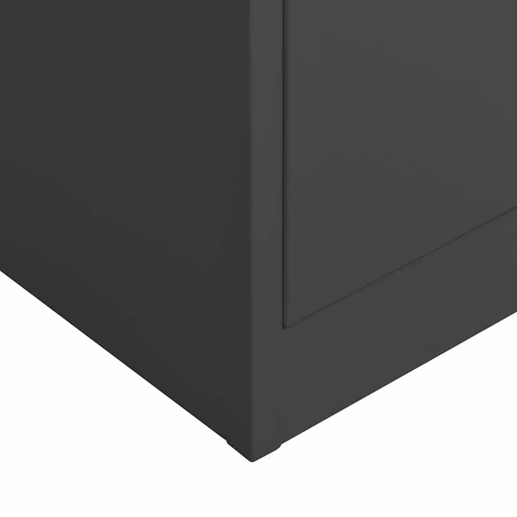 Industrial Steel Locker Cabinet 4-Shelf Storage Organiser Anthracite 90x40x180cm