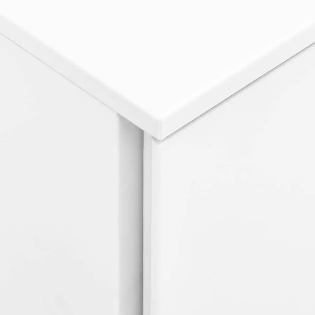 Mobile File Cabinet White Steel Office Storage with 2 Drawers and Locks