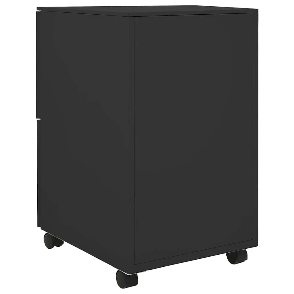 Mobile Filing Cabinet 2 Drawer Office Storage Anthracite Steel Document