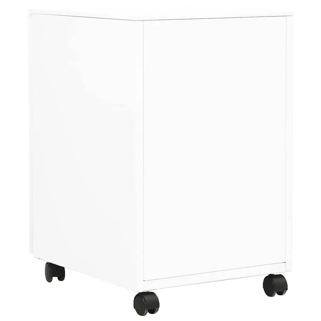 Mobile File Cabinet White Steel 3 Drawer Office Storage Filing Organizer