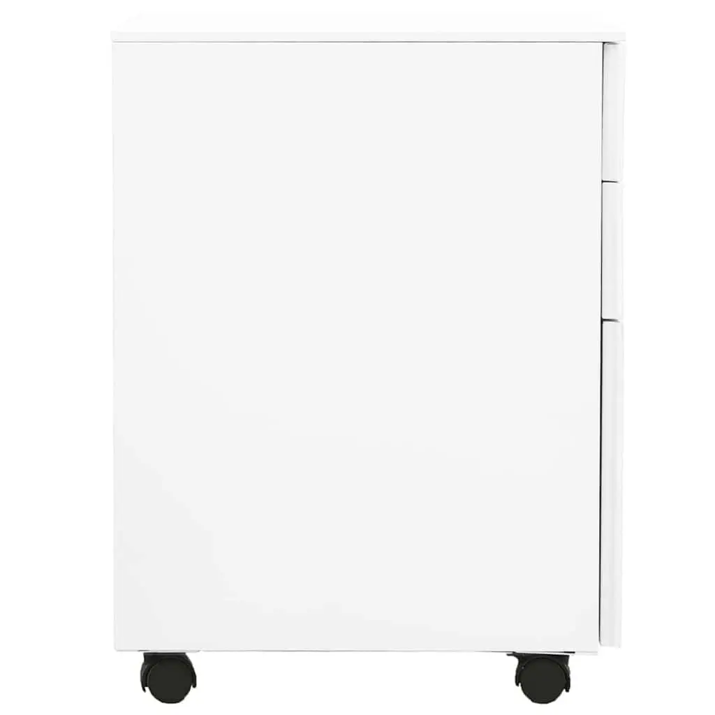 Mobile File Cabinet White Steel 3 Drawer Office Storage Filing Organizer