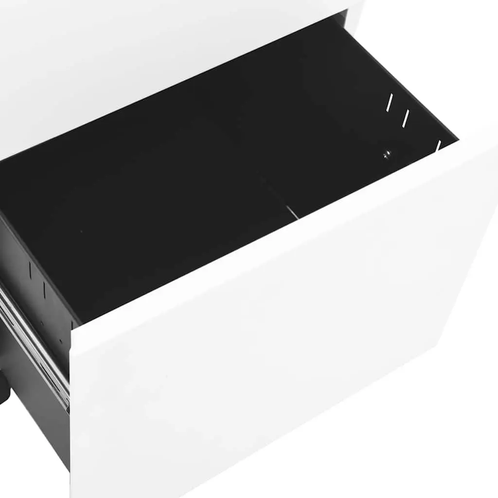 Mobile File Cabinet White Steel 3 Drawer Office Storage Filing Organizer
