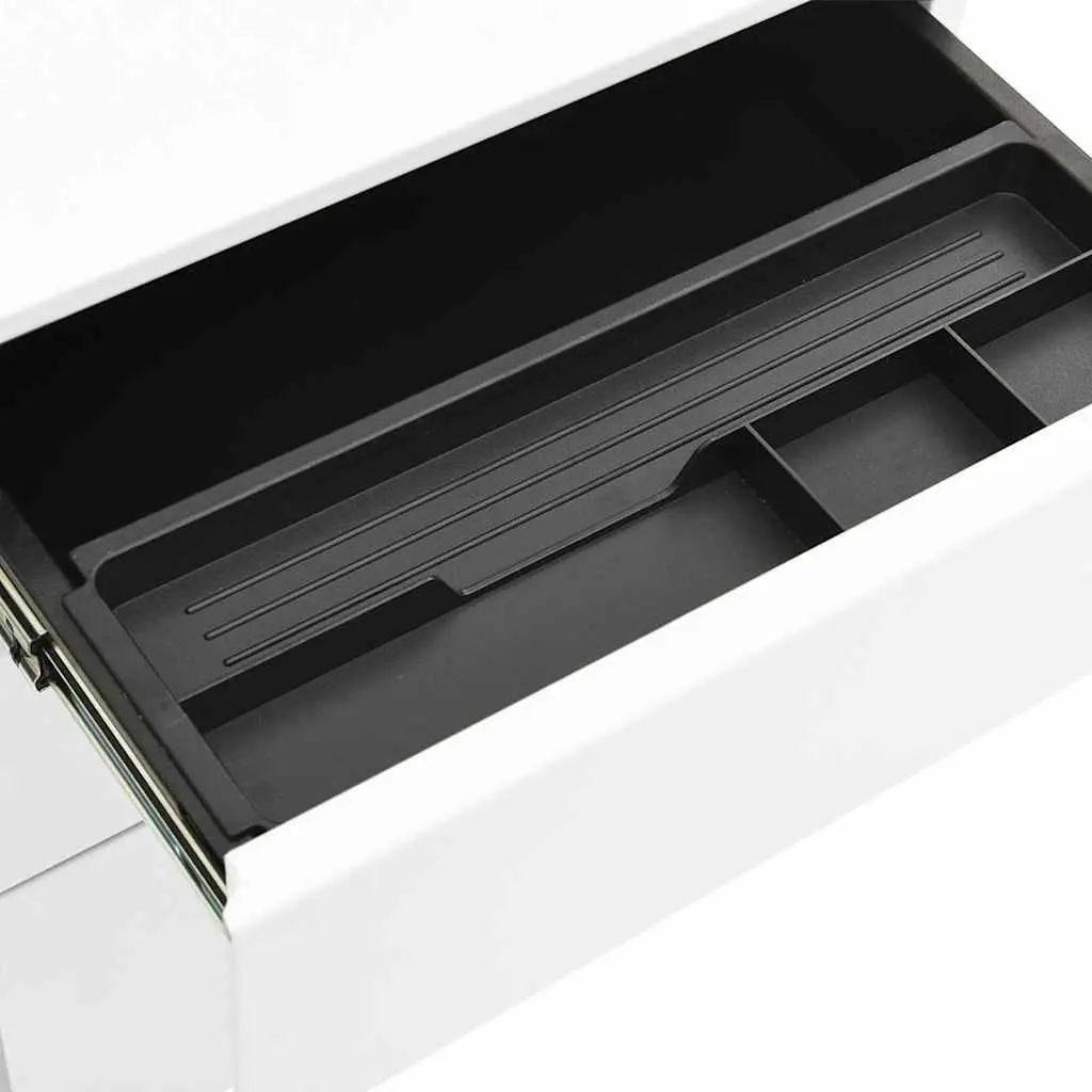 Mobile File Cabinet White Steel 3 Drawer Office Storage Filing Organizer