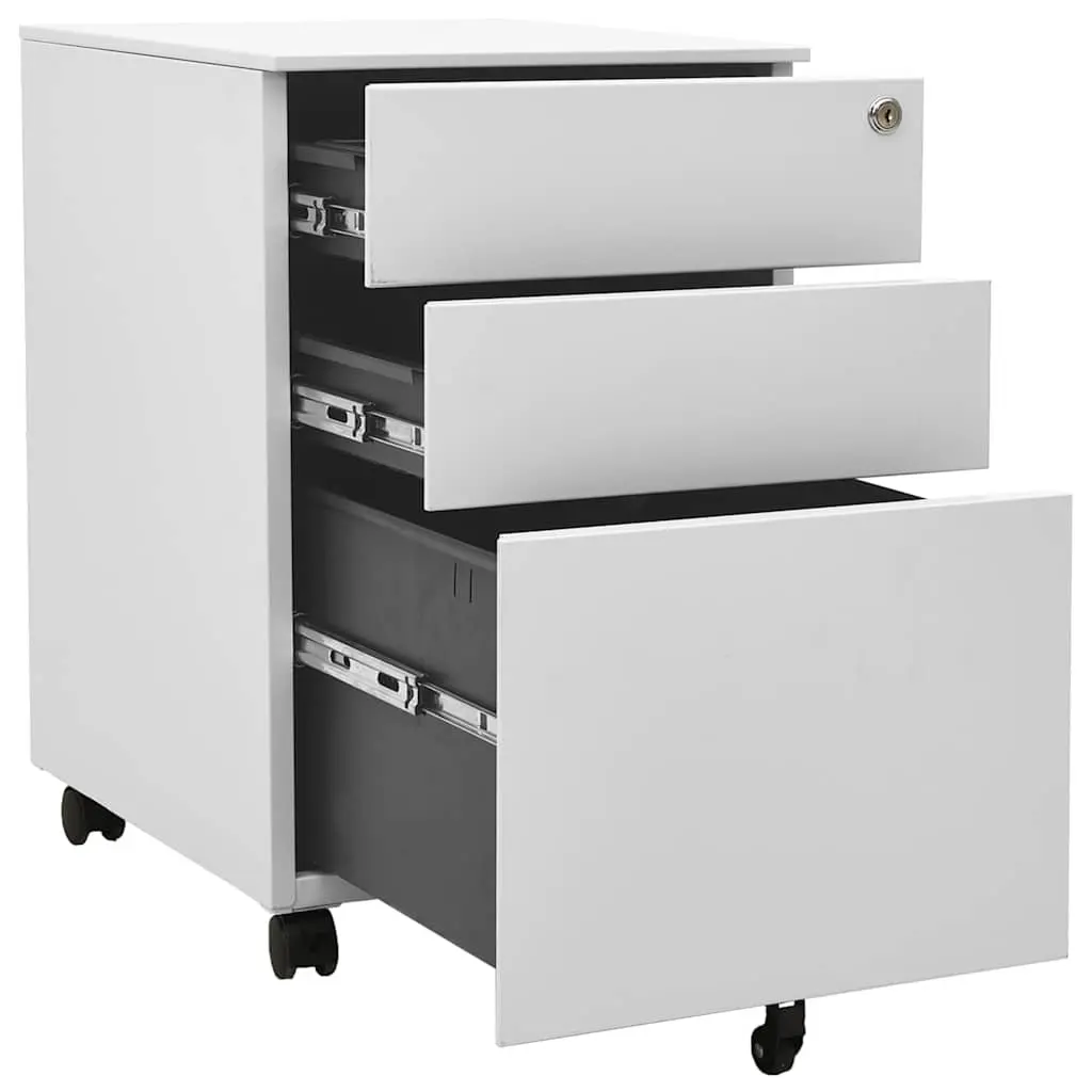 Steel Mobile Filing Cabinet 3 Drawer Grey Office Storage with Locks 39x45x60cm