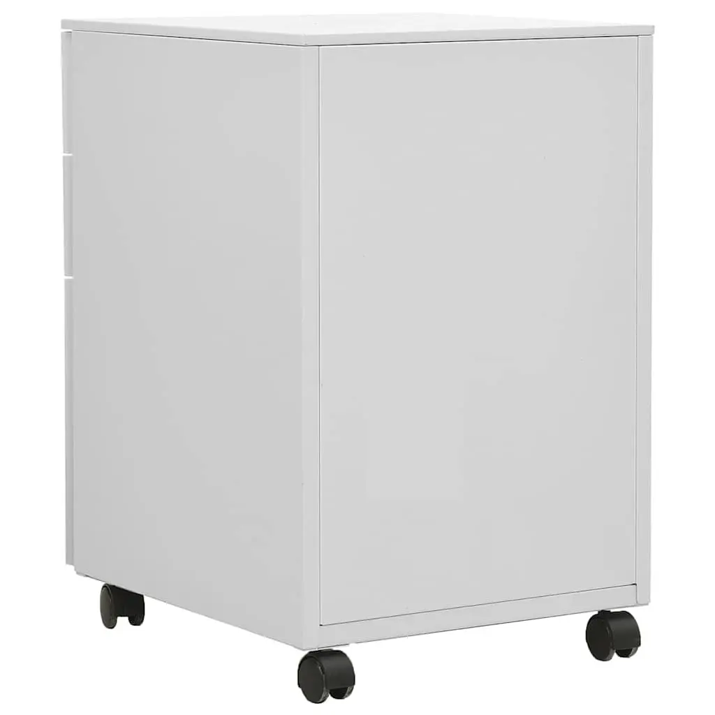 Steel Mobile Filing Cabinet 3 Drawer Grey Office Storage with Locks 39x45x60cm
