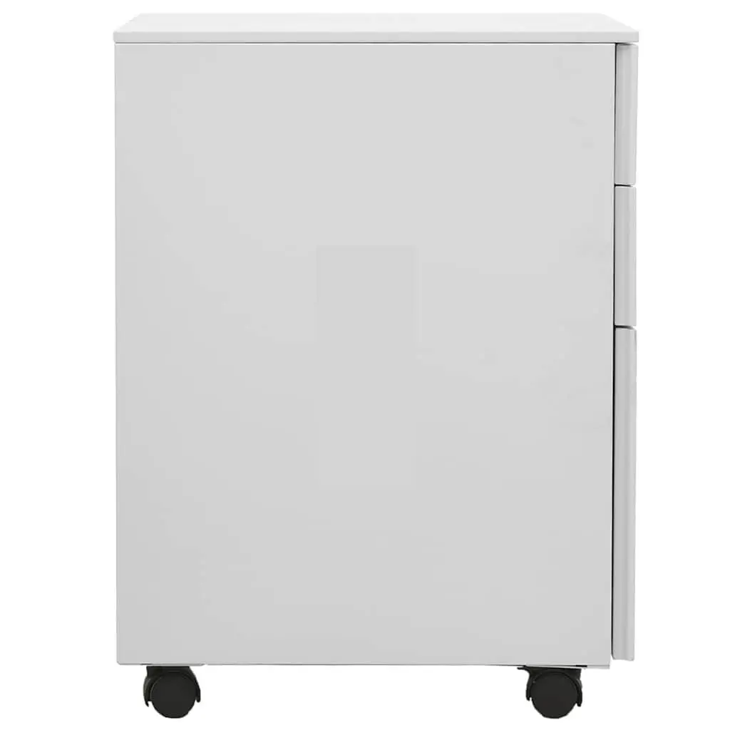 Steel Mobile Filing Cabinet 3 Drawer Grey Office Storage with Locks 39x45x60cm