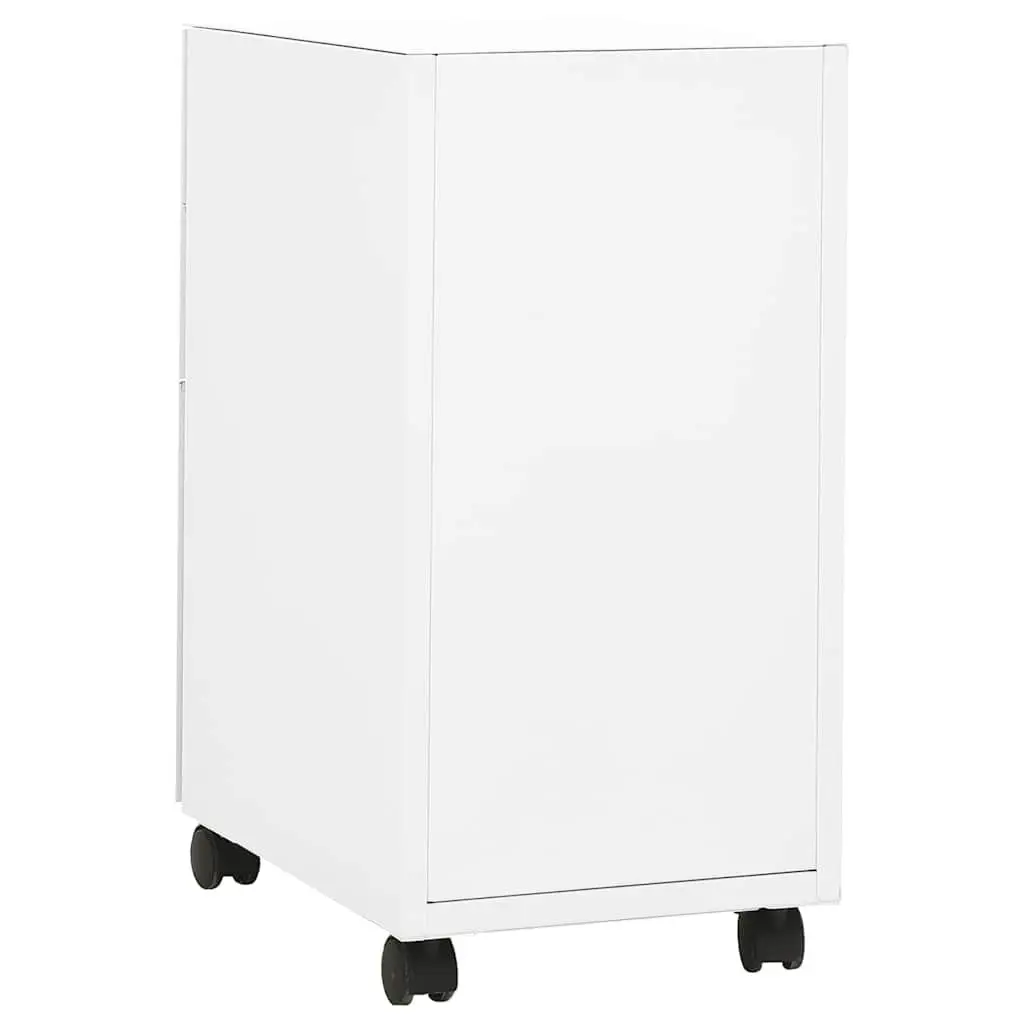 Mobile File Cabinet White Steel 3 Drawer Filing Cabinet with Lock