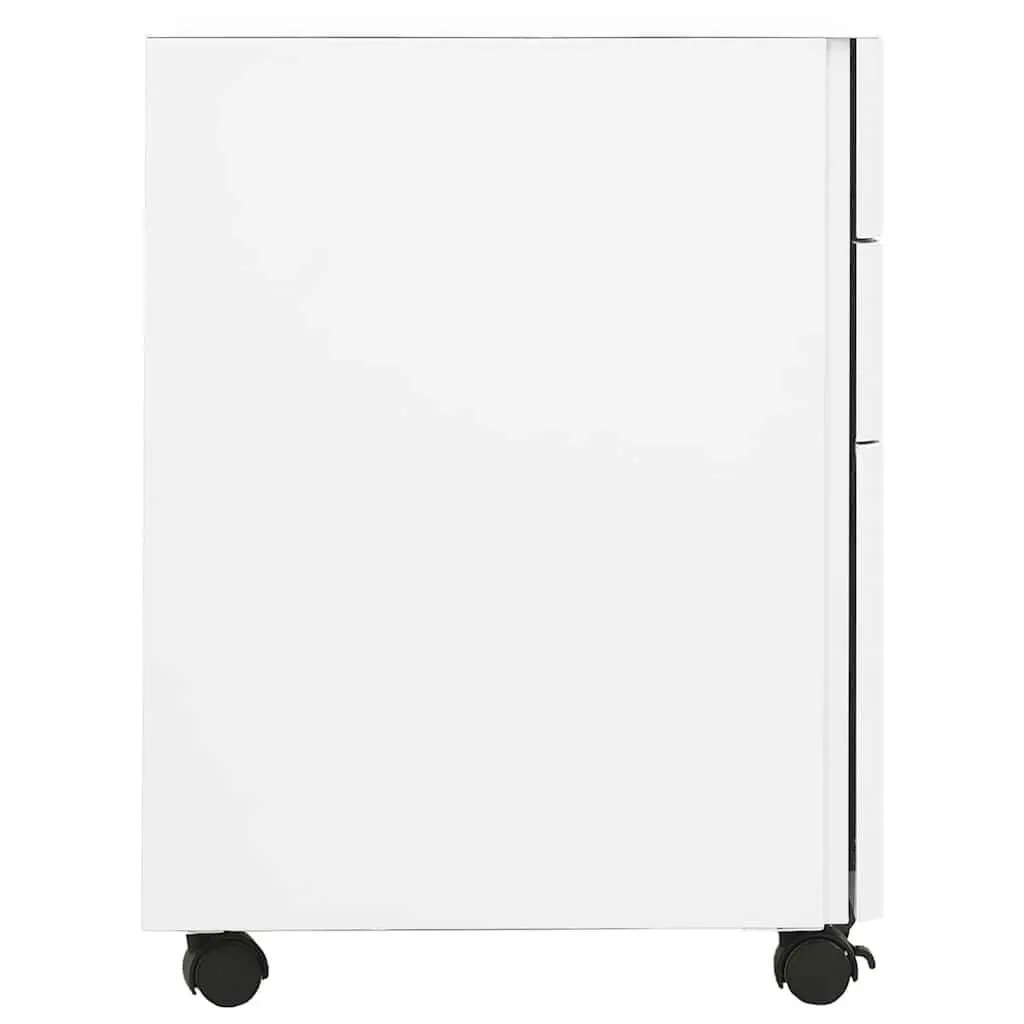 Mobile File Cabinet White Steel 3 Drawer Filing Cabinet with Lock