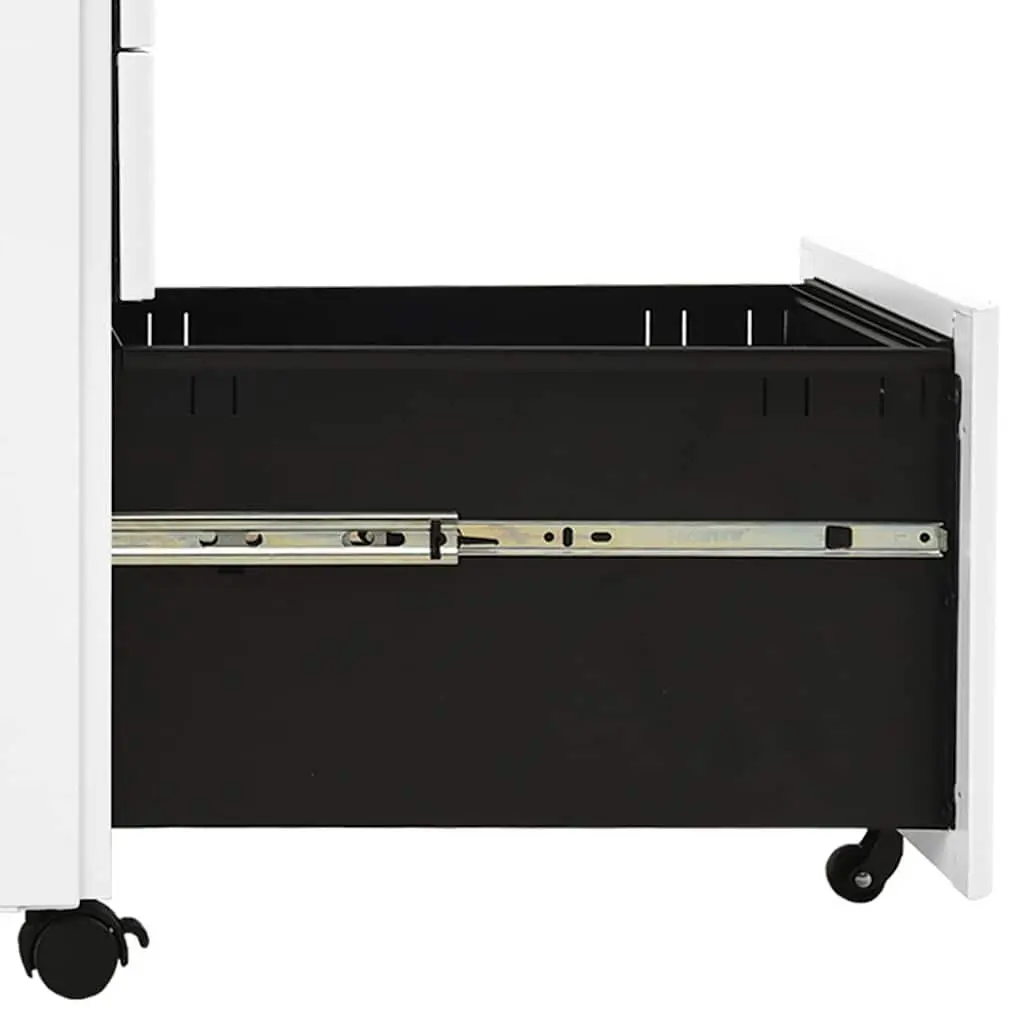 Mobile File Cabinet White Steel 3 Drawer Filing Cabinet with Lock