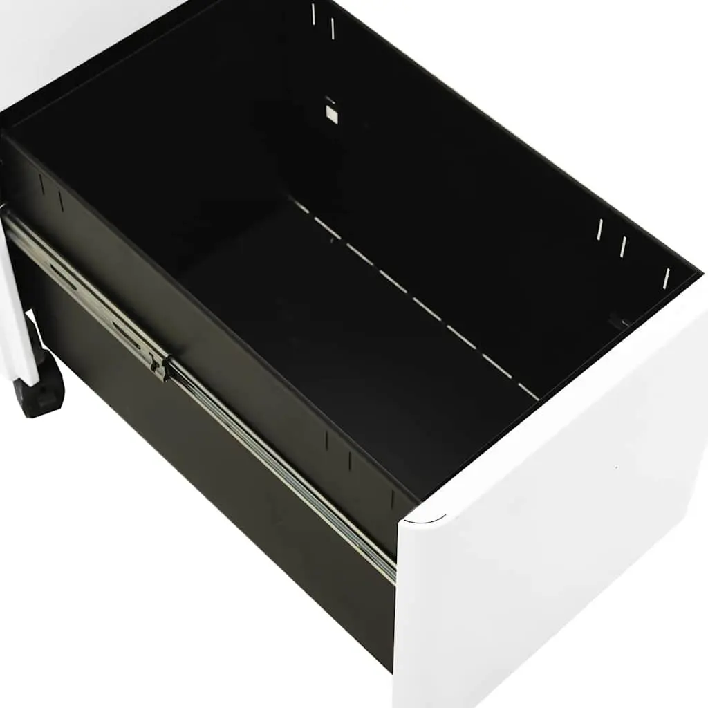 Mobile File Cabinet White Steel 3 Drawer Filing Cabinet with Lock