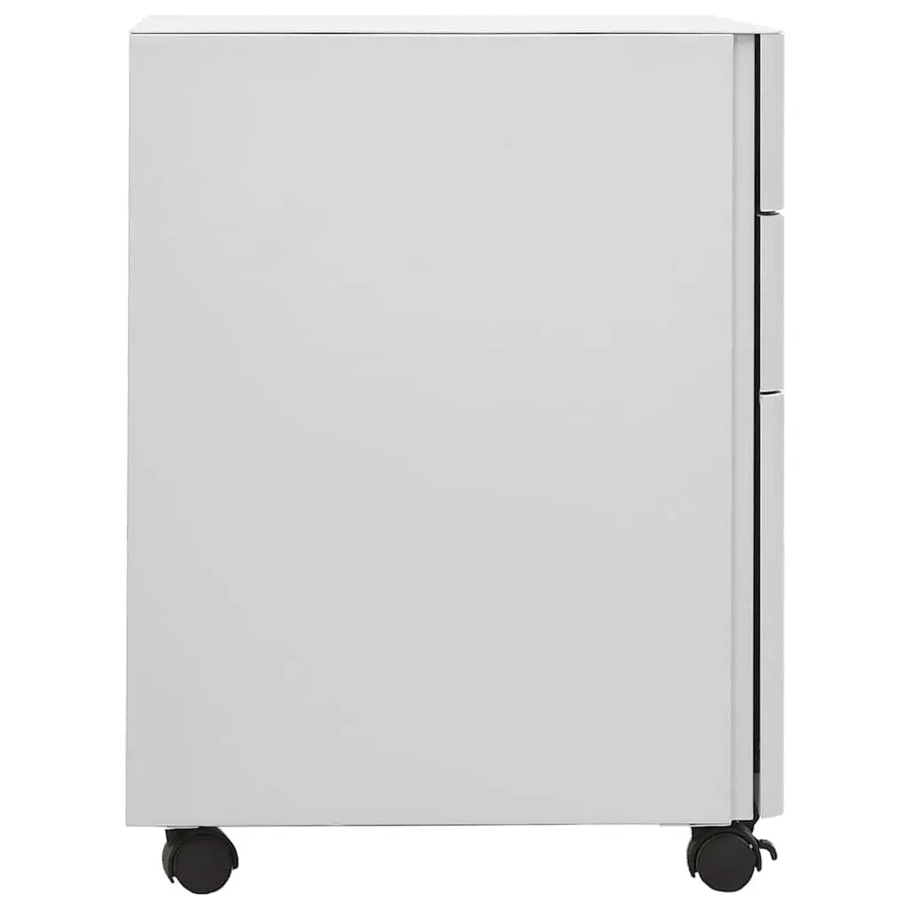 Steel Mobile File Cabinet 3 Drawer Locking Grey Compact Size 30x45x59cm